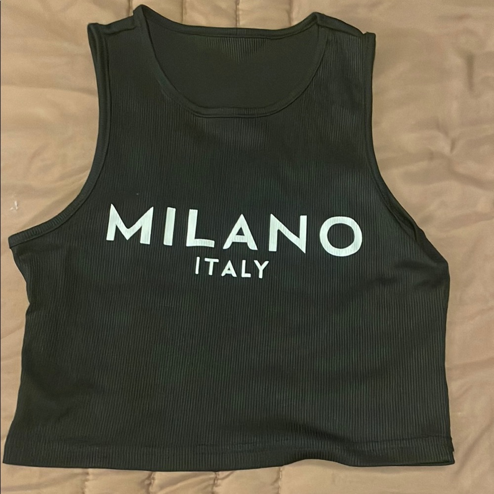 SHEIN Black Milano Crop Top